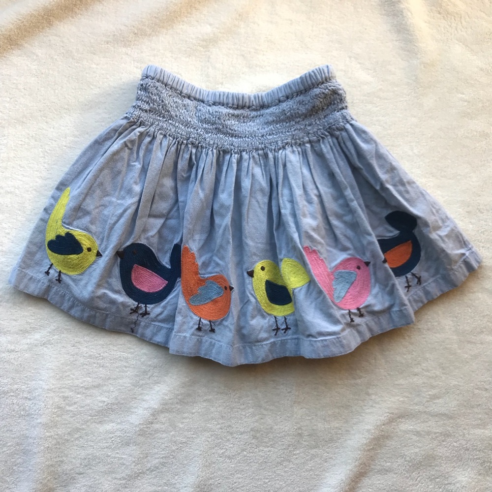 [Mini Boden] Bird Appliqué Skirt